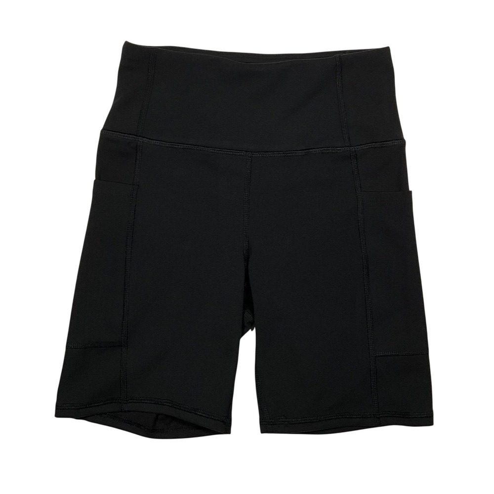 Laundry by Shelli Segal Black High Waisted Biker Shorts Pockets Womens Size S